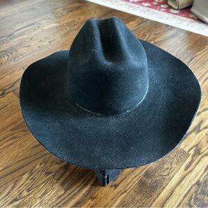 Justin 2X Black Wool Cowboy Hat Western festival ready